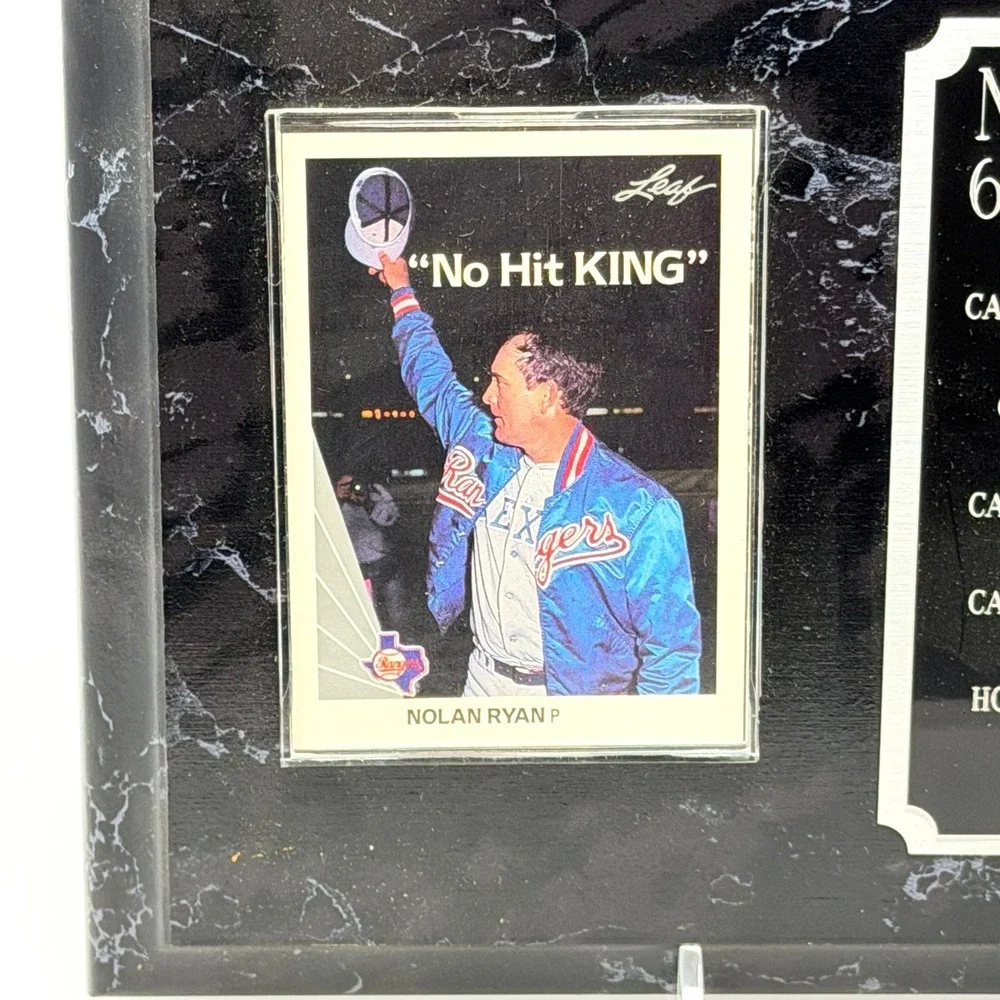 Nolan Ryan Plaque Framed Card No Hit King 6 No Hitters Display Baseball
